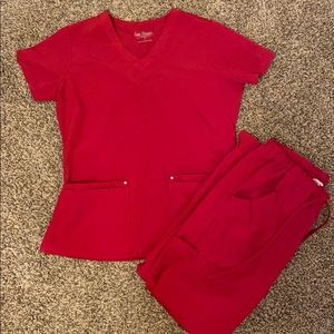 Red scrubs